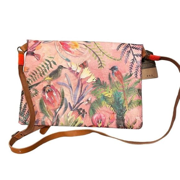 Wren Designs x Susan B Purse Botanical Paper Laptop Sleeve Messenger Adjustable - Picture 3 of 8